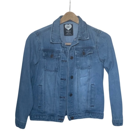 FOREVER 21 x LAZER KITTEN Got Me Pizza Classic Jean Jacket Girls Size 11/12. - Picture 4 of 16